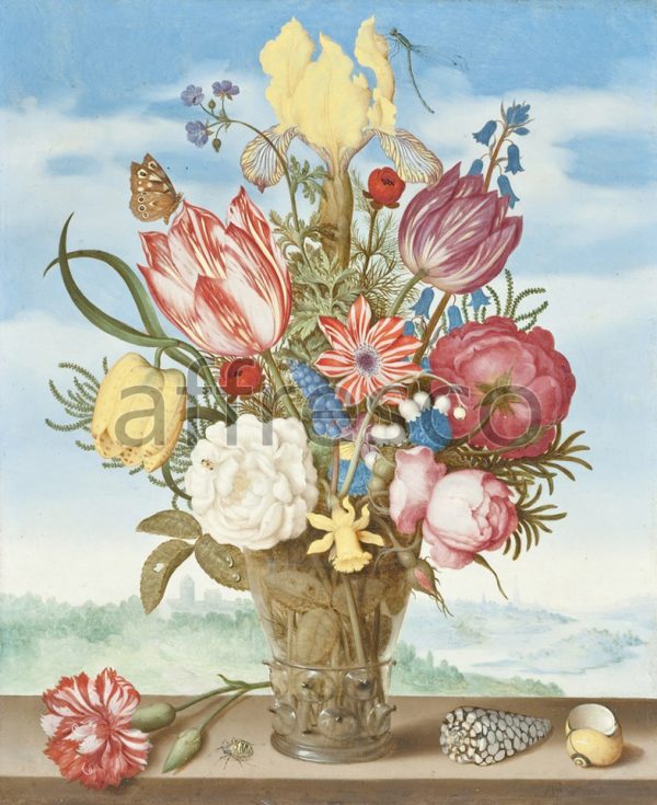 Картина: Ambrosius Bosschaert, Bouquet of Flowers on a Ledge