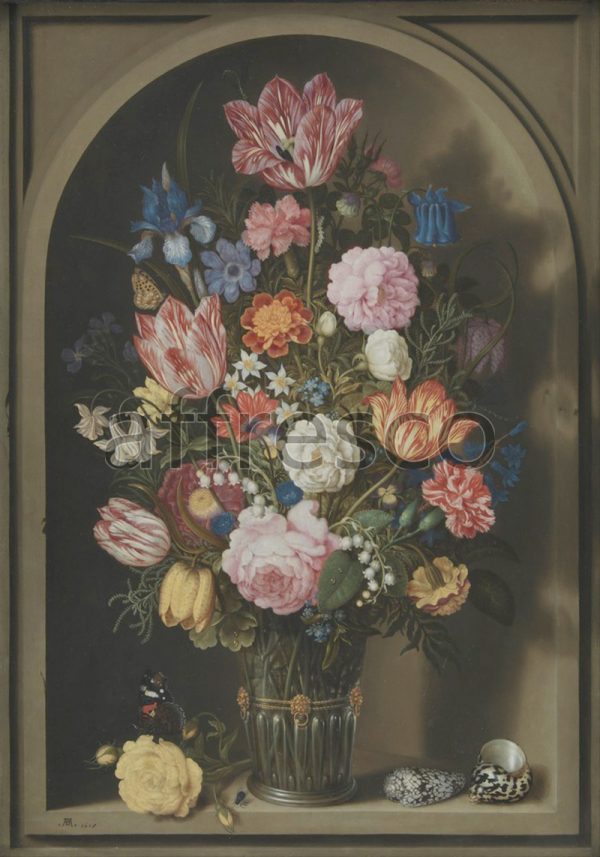Картина: Ambrosius Bosschaerts the Elder, Bouquet of Flowers in a Stone Niche