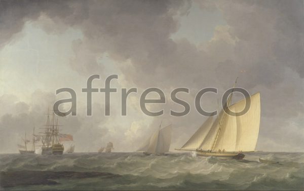 Картина: Charles Brooking, Cutter Close Hauled in a Fresh Breeze with Other Shipping