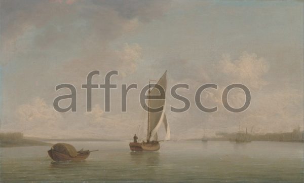Картина: Charles Brooking, Smack Under Sail in a Light Breeze in a River