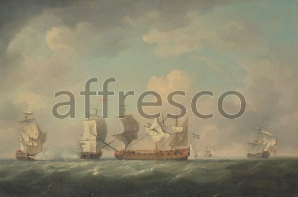 Картина: Charles Brooking, The Capture of the Marquis d Antin and the Louis Erasme