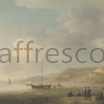 Картина: Charles Brooking, The Coast near Scheveningen with Fishing Pinks on the Shore