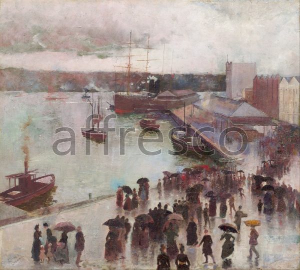 Картина: Чарльз Кондер,  Departure of the Orient Circular Quay