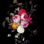 Картина: Christian Luycks, A Festoon of Roses hanging from a Blue Ribbon with Butterflies and Insects