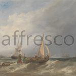 Картина: Clarkson Stanfield, A Dutch Barge and Merchantmen Running out of Rotterdam