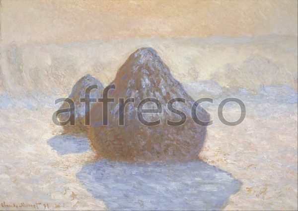 Картина: Клод Моне, Стога, солнце и снег