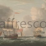 Картина: Dominic Serres, An English Two Decker Lying Hove to with Other Ships and Vessels in a Fresh Breeze