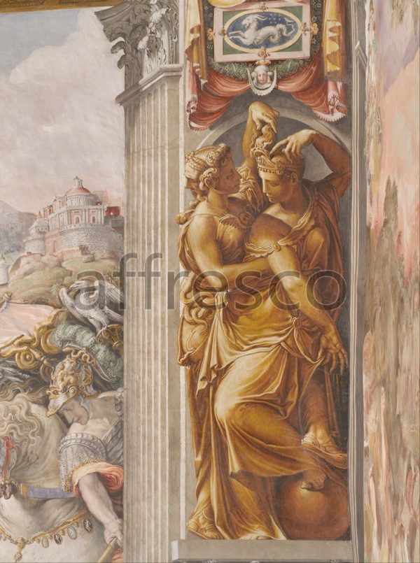 Картина: Франческо Сальвиати, Time as Prudence siezes Occasion by the hair