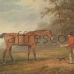 Картина: George Garrard, A Bay Horse Approached by a Stable Lad with Food and a Halter