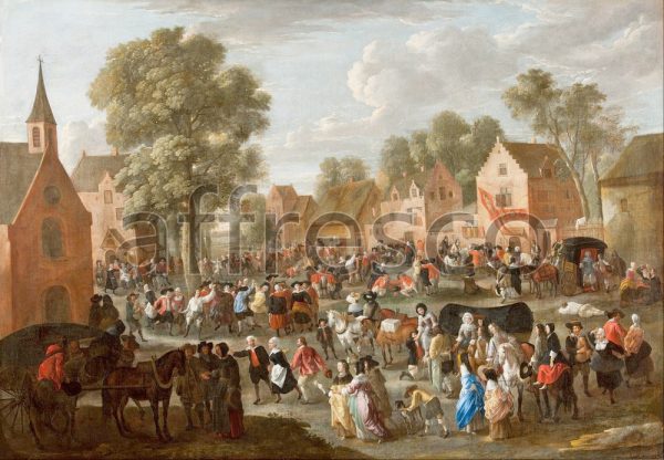 Картина: Gillis van Tilborgh the younger,  Деревенские забавы