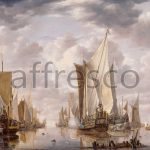 Картина: Jan van de Cappelle, Shipping in a Calm at Flushing with a States General Yacht Firing a Salute