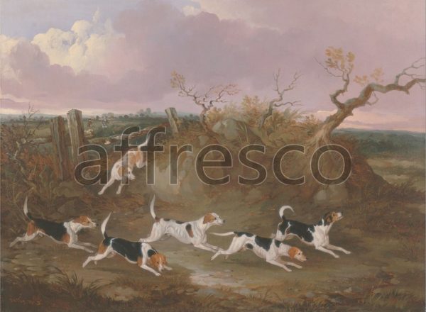 Картина: John Dalby, Beagles in Full Cry