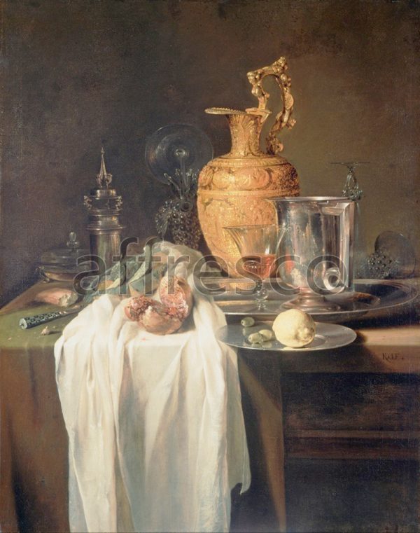 Картина: Kalf Willem, Still Life with Ewer Vessels and Pomegranate
