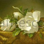 Картина: Martin Johnson Heade, Magnolias on Gold Velvet Cloth