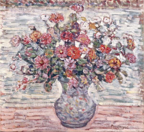 Картина: Maurice Brazil, Prendergast Flowers in a Vase Zinnias