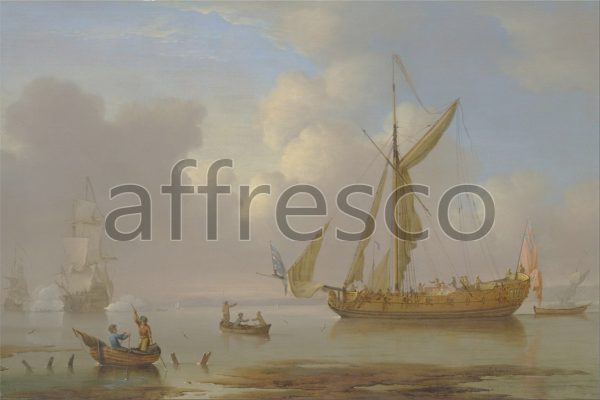 Картина: Peter Monamy, Royal Yacht Becalmed at Anchor