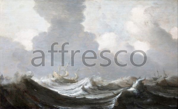 Картина: Pieter Mulier the Elder, Four Vessels Running Before a Gale