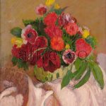Картина: Roderic O Conor, Mixed flowers on pink cloth