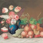 Картина: W.B. Gould, Still life with fruit and flowers