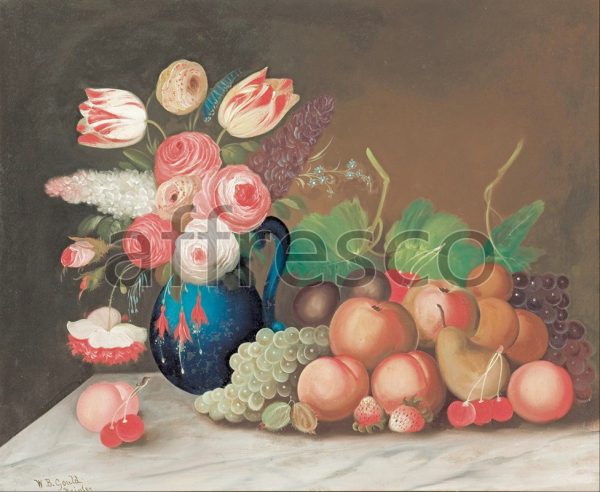Картина: W.B. Gould, Still life with fruit and flowers